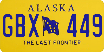AK license plate GBX449
