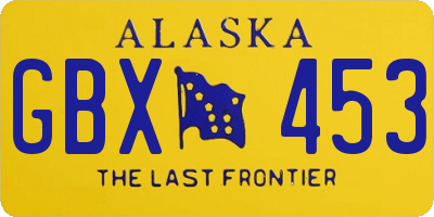 AK license plate GBX453