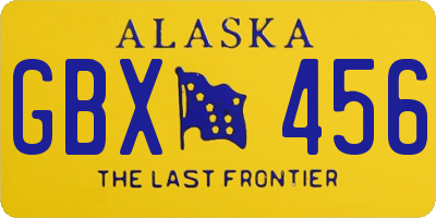 AK license plate GBX456