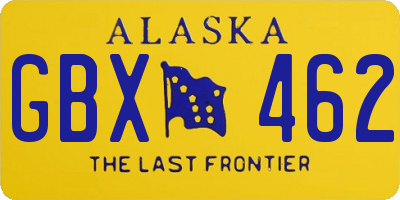 AK license plate GBX462