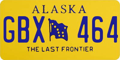 AK license plate GBX464
