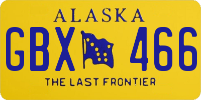 AK license plate GBX466