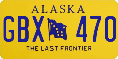 AK license plate GBX470