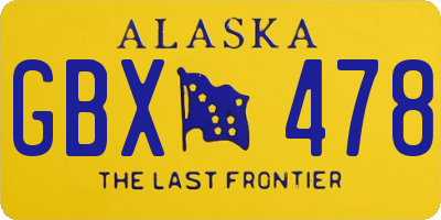 AK license plate GBX478