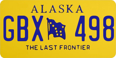AK license plate GBX498