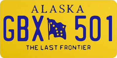 AK license plate GBX501