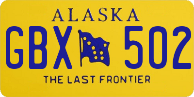 AK license plate GBX502