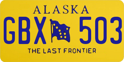 AK license plate GBX503