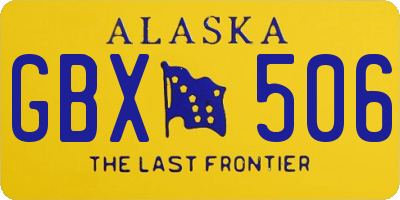 AK license plate GBX506