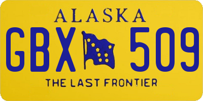AK license plate GBX509