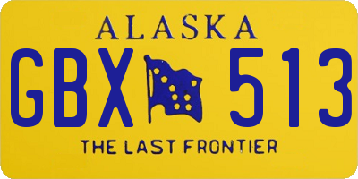 AK license plate GBX513