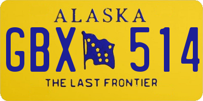 AK license plate GBX514