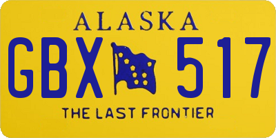 AK license plate GBX517