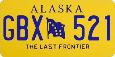 AK license plate GBX521