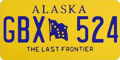 AK license plate GBX524