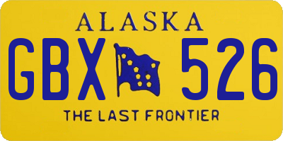 AK license plate GBX526