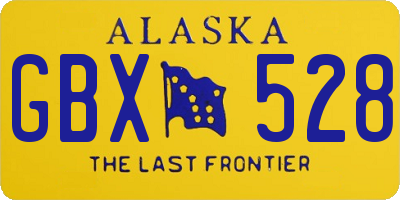 AK license plate GBX528