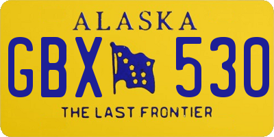 AK license plate GBX530