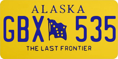 AK license plate GBX535