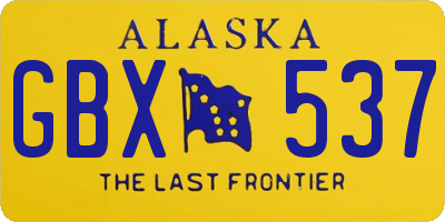 AK license plate GBX537