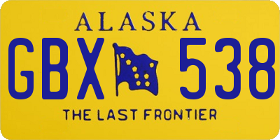 AK license plate GBX538