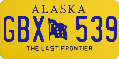 AK license plate GBX539