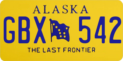 AK license plate GBX542