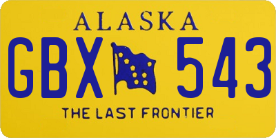 AK license plate GBX543