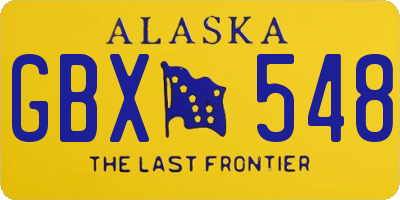 AK license plate GBX548