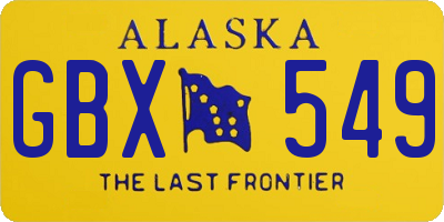 AK license plate GBX549