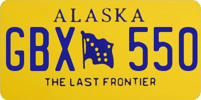 AK license plate GBX550
