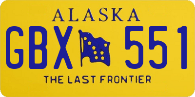 AK license plate GBX551