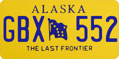 AK license plate GBX552