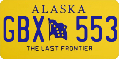 AK license plate GBX553