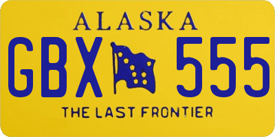 AK license plate GBX555