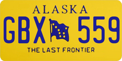 AK license plate GBX559