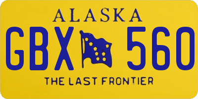 AK license plate GBX560