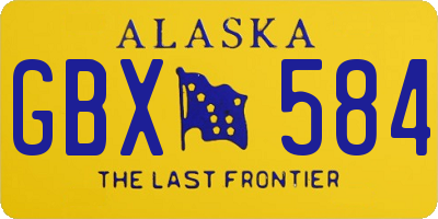 AK license plate GBX584