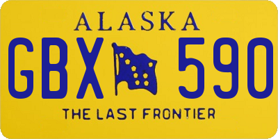 AK license plate GBX590