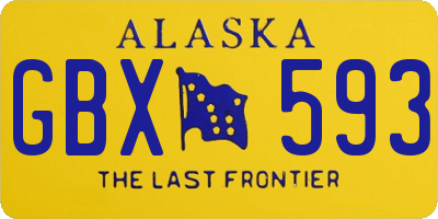 AK license plate GBX593