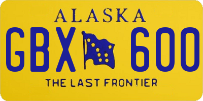 AK license plate GBX600