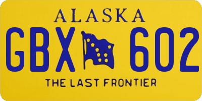 AK license plate GBX602