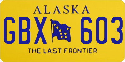 AK license plate GBX603