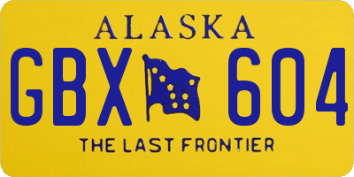 AK license plate GBX604