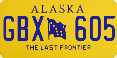 AK license plate GBX605