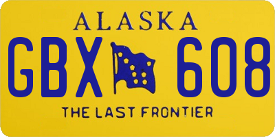 AK license plate GBX608