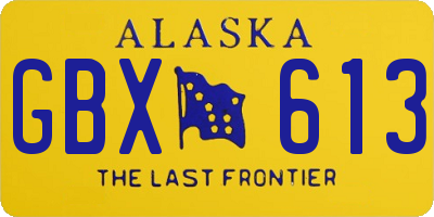 AK license plate GBX613