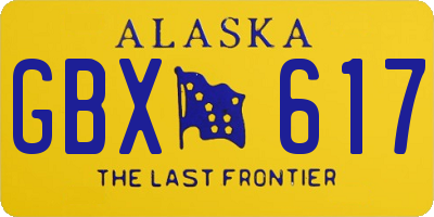 AK license plate GBX617