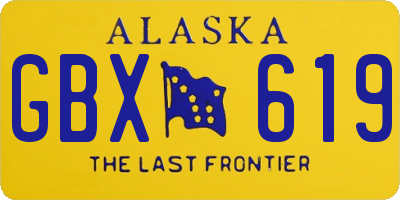 AK license plate GBX619