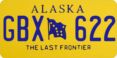 AK license plate GBX622